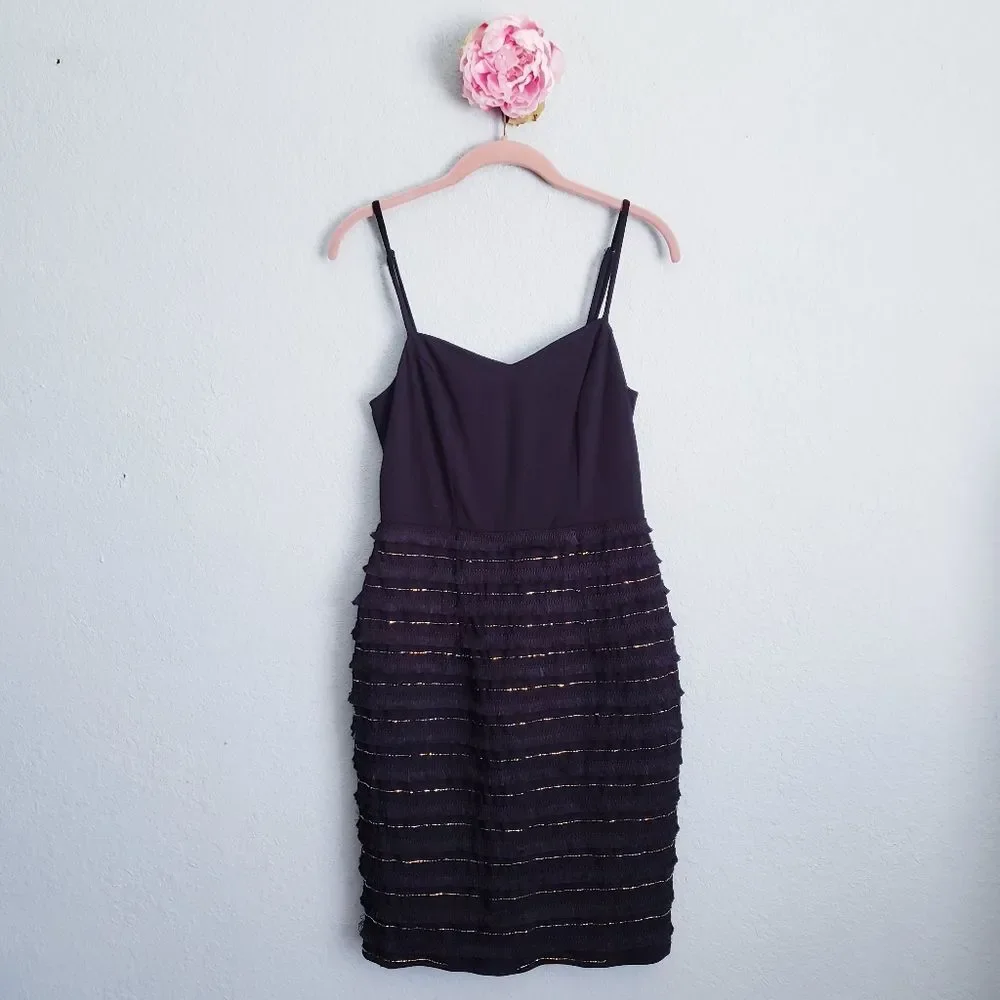 Marina Black Bead and Fringe Gatsby Mini Dress - Picture 2 of 12